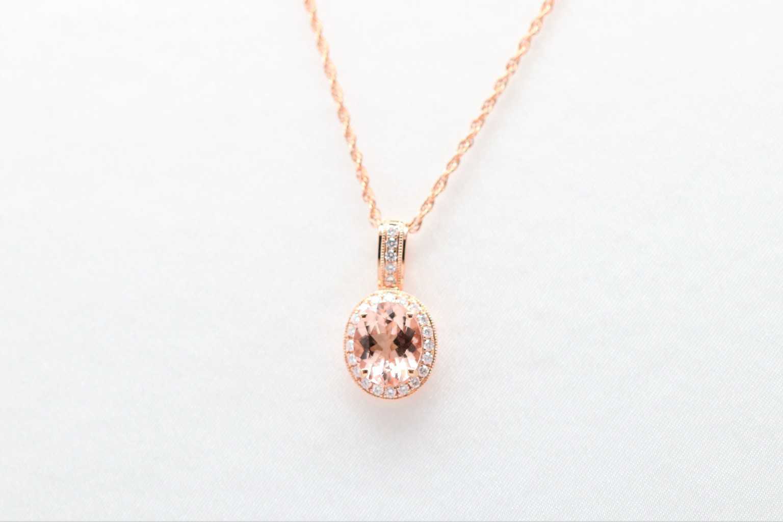 Amazon.com: GNGJewel Morganite Collection 14k Rose Gold Morganite Pendant  Necklace, 18 inch (6mm Round Morganite) (P159-14kR-6mmRD-Morg-18) :  Clothing, Shoes & Jewelry