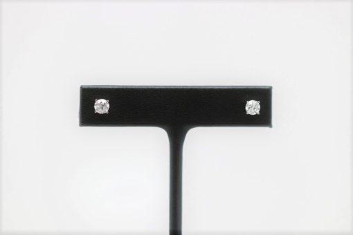 14K White Gold Diamond Stud Earrings