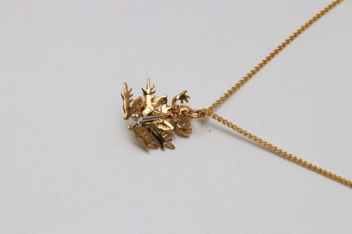 18K Yellow gold and Platinum Mating Frogs Necklace - Image 2