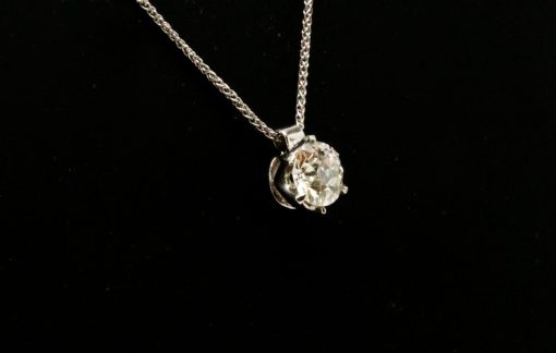 18K White Gold 1.43ct Round Diamond Necklace