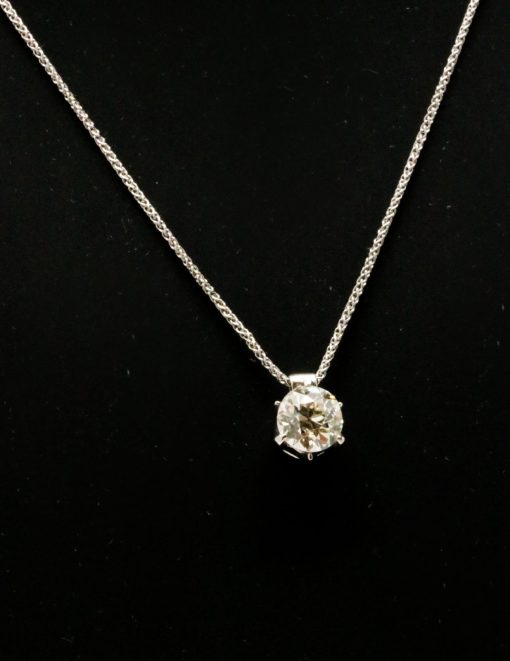 18K White Gold 1.43ct Round Diamond Necklace - Image 3