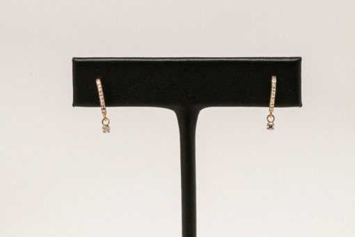 14K Yellow Gold Diamond Earrings - Image 3