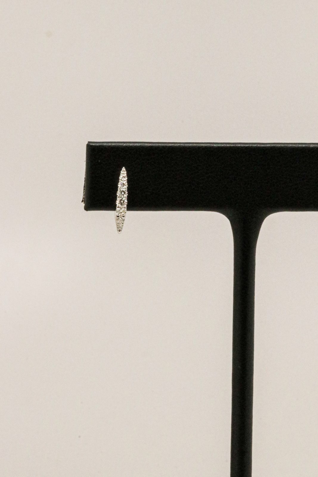 18K White Gold Diamond Huggies - Image 2