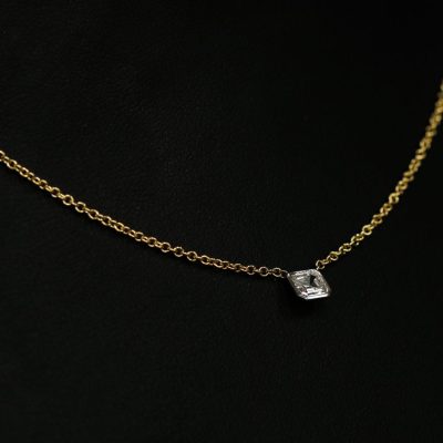 Assher Cut Diamond Necklace