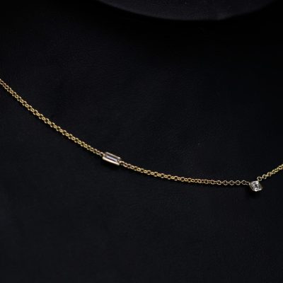 Multi-Shaped Bezel set Diamond Necklace
