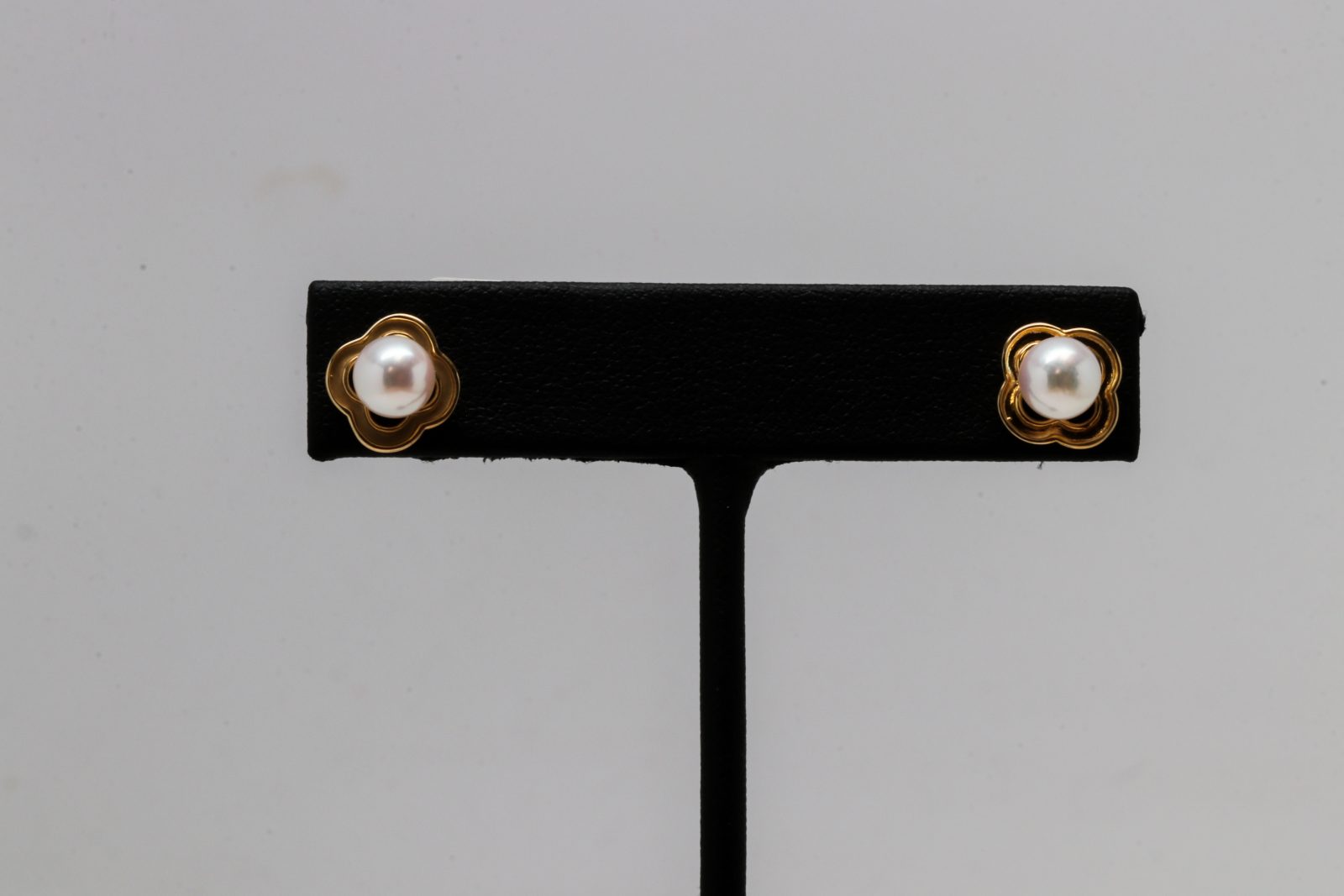 14K Yellow Gold Akoya Pearl Stud Earrings