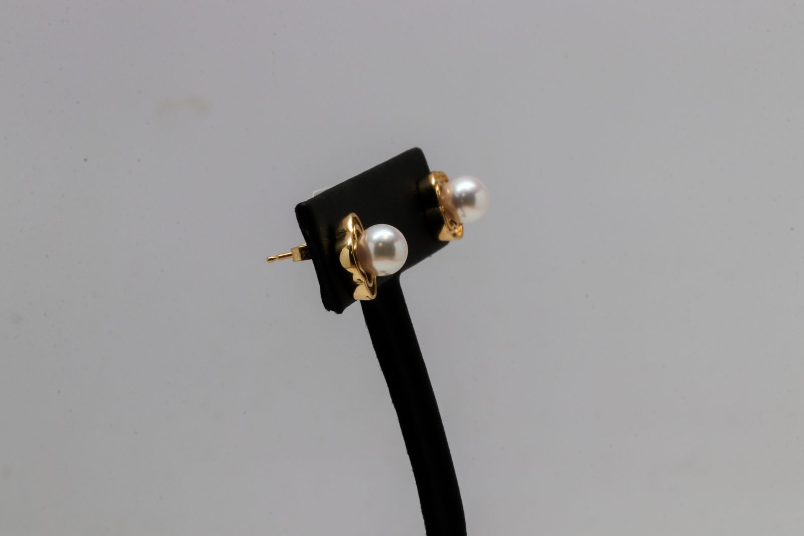 14K Yellow Gold Akoya Pearl Stud Earrings - Image 2