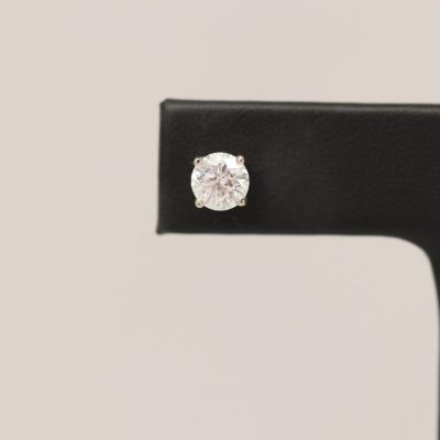 14K White Gold Round Diamond Stud Earrings – 2.03 CTW