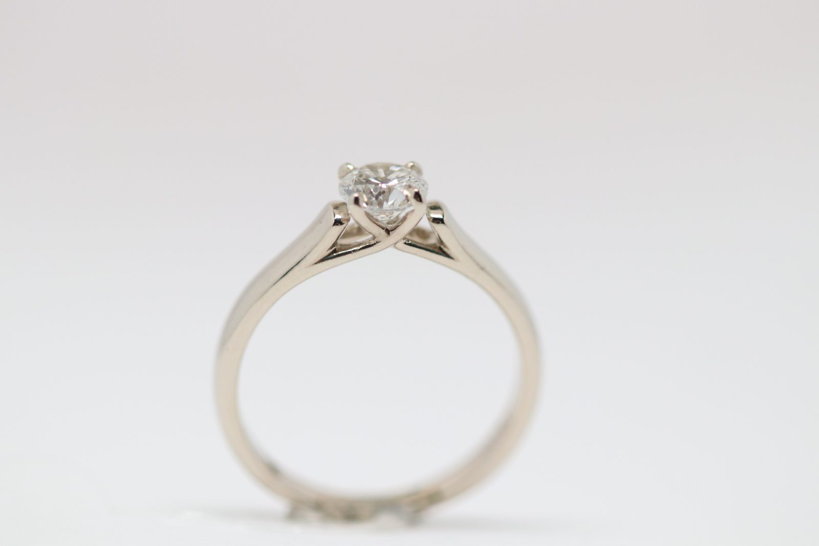 14K White Gold Round Diamond Solitaire Engagement Ring – 0.63 CT - Image 3