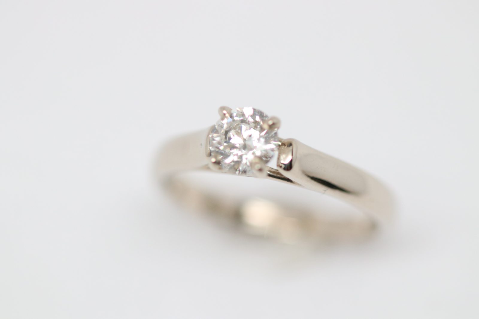 14K White Gold Round Diamond Solitaire Engagement Ring – 0.63 CT