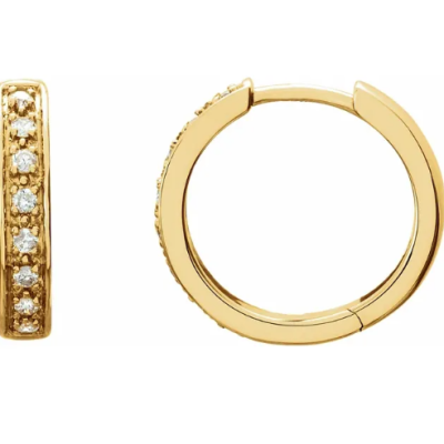 14K Yellow Gold Diamond Small Hoop Earrings – 0.20 CTW